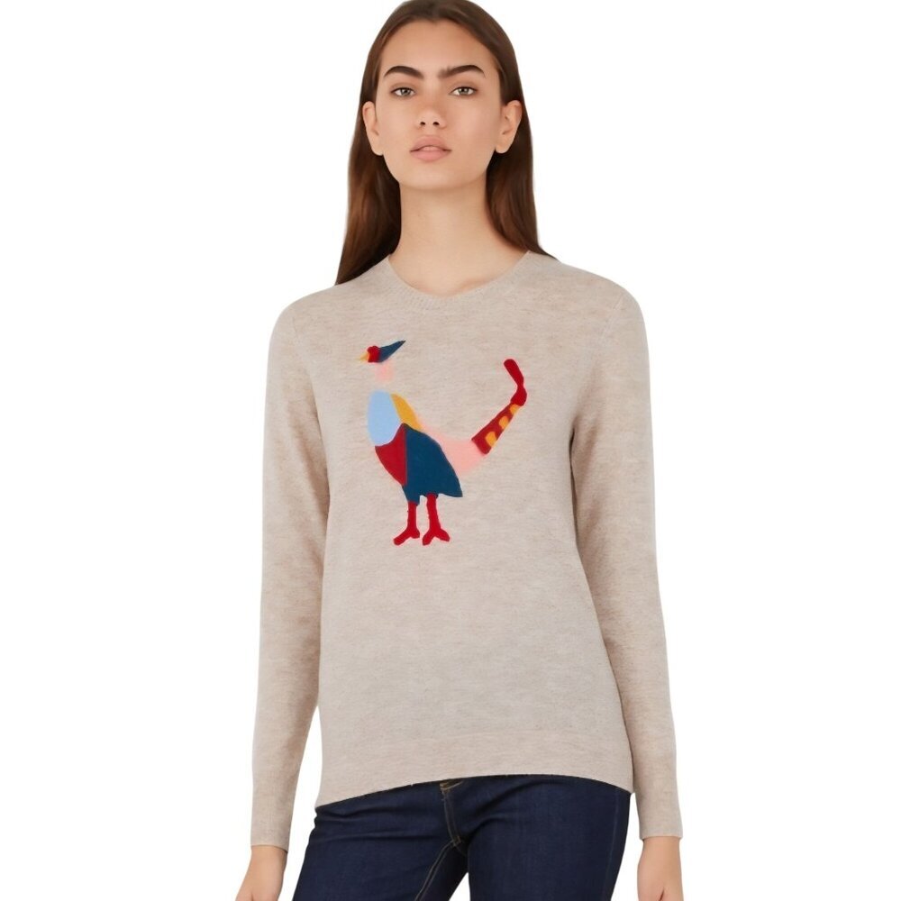 Galeries Lafayette Viola Sweater Unique Wool Cashmere Crewneck Sweater Size 01/M